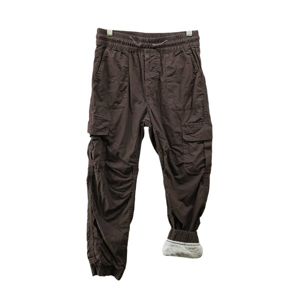 Gap Boys XL (12) Lined Cargo Jogger Pants Brown Cotton Fall Winter Pull On - Picture 1 of 9